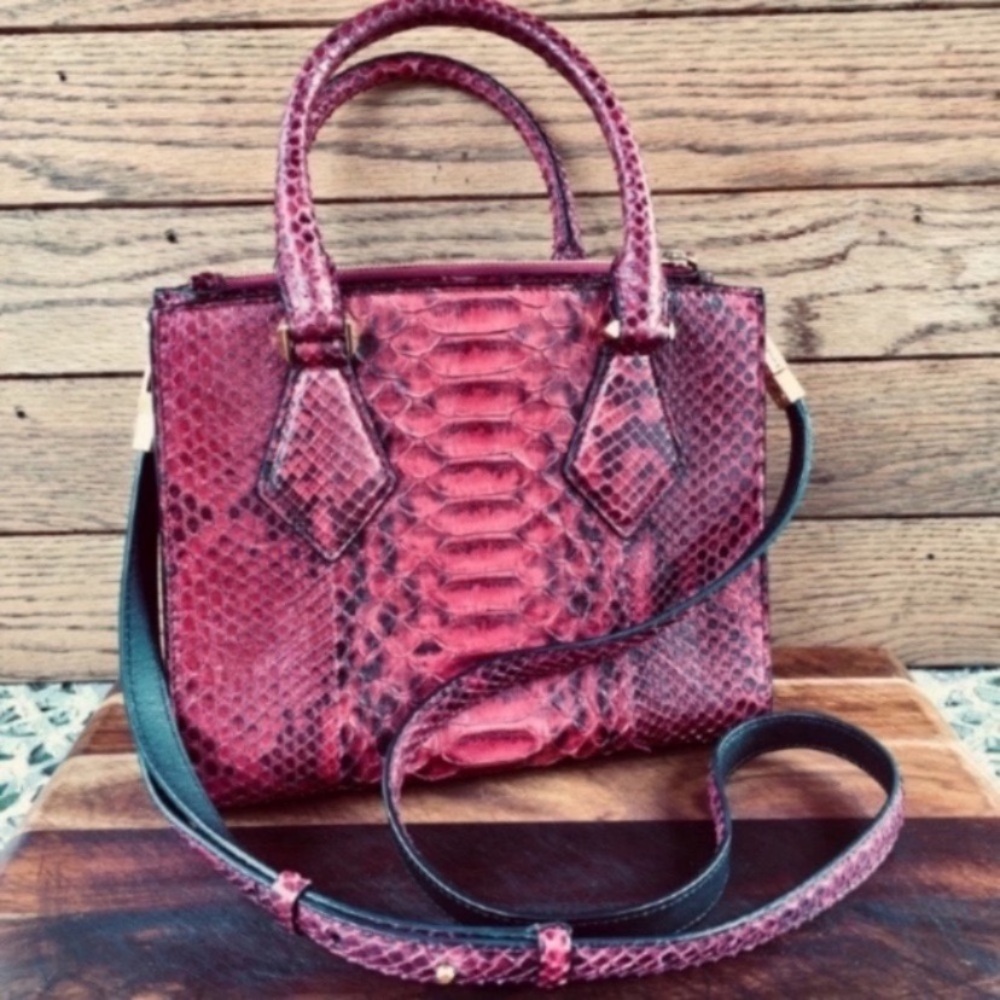 Michael Kors Collection Python Casey Satchel With… - image 4